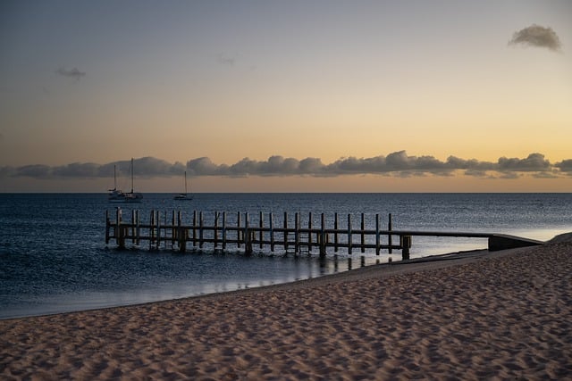 Free download beach pier sunrise ocean jetty free picture to be edited with GIMP free online image editor