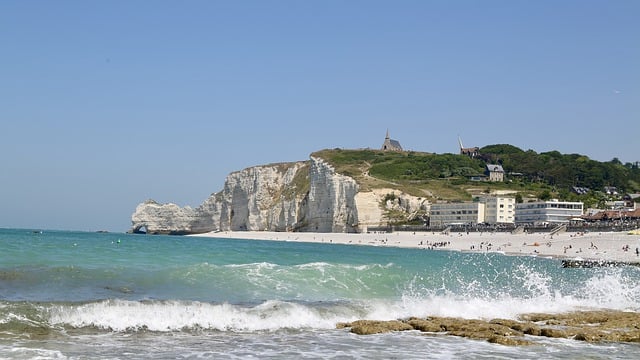 Free download beach sea ocean landscape etretat free picture to be edited with GIMP free online image editor