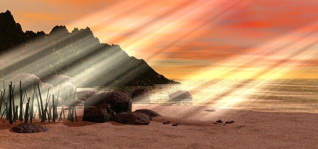 Free download Beach Sun Rays -  free illustration to be edited with GIMP free online image editor