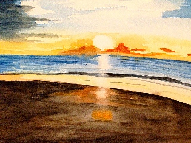 Free download Beach Sun Sunset -  free illustration to be edited with GIMP free online image editor