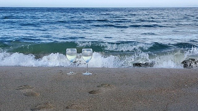 Free download Beach Wine Sea -  free photo or picture to be edited with GIMP online image editor