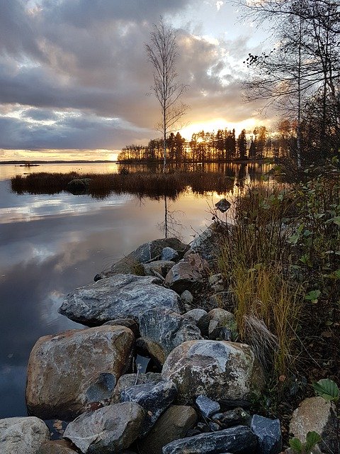 Free download Beautiful Lake Sunset -  free photo or picture to be edited with GIMP online image editor