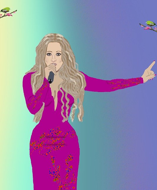 Free download Beautiful Woman Singer Blonde Hair -  free illustration to be edited with GIMP free online image editor