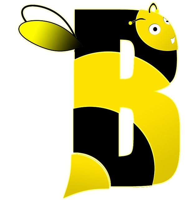 Free download Bee Letter B -  free illustration to be edited with GIMP free online image editor