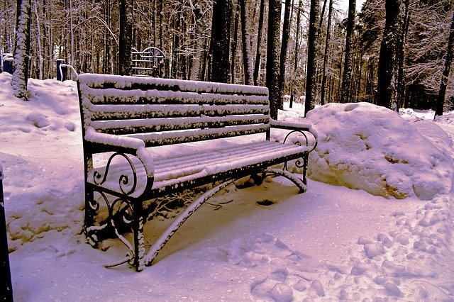 Free download Bench Winter Snow -  free photo or picture to be edited with GIMP online image editor