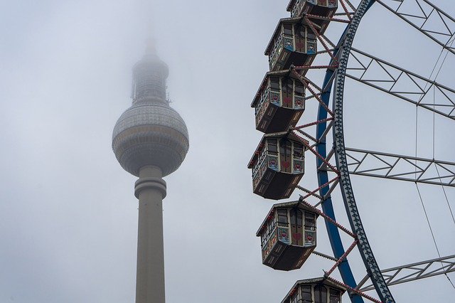 Free download Berlin Tv Tower Ferris Wheel -  free photo or picture to be edited with GIMP online image editor