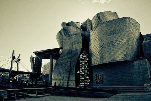 Free download bilbao blanco y negro guggenheim free picture to be edited with GIMP free online image editor