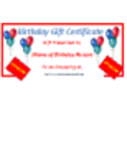 Free download Birthday Gift Certificate Template DOC, XLS or PPT template free to be edited with LibreOffice online or OpenOffice Desktop online