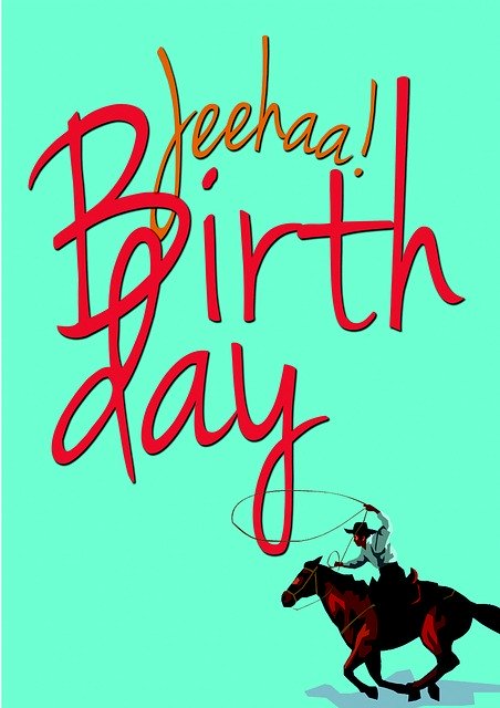 Free download Birthday Horse Cowboy Greeting -  free illustration to be edited with GIMP free online image editor