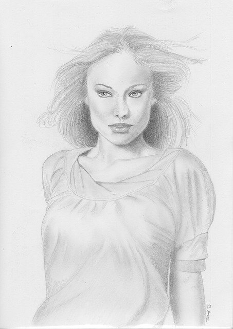 Free download Black And White Drawing Woman -  free illustration to be edited with GIMP free online image editor