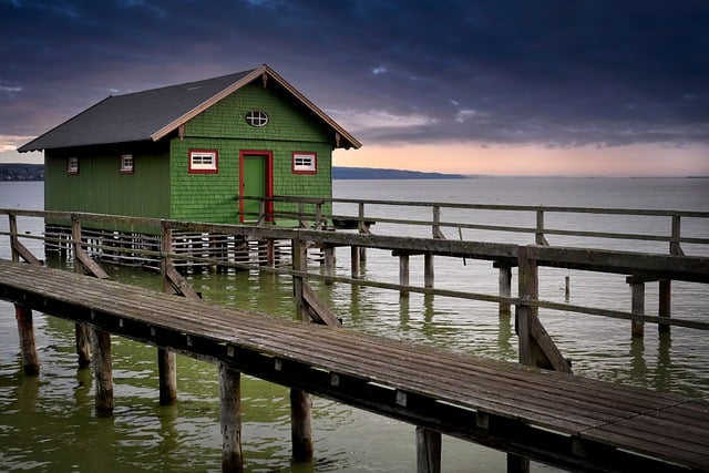 Free download boathouse lake ammersee dusk free picture to be edited with GIMP free online image editor