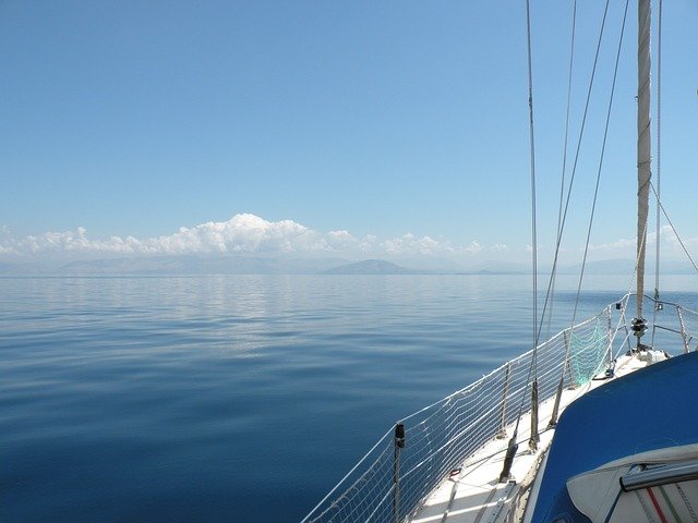 Free download Boat Sea Blue -  free photo or picture to be edited with GIMP online image editor