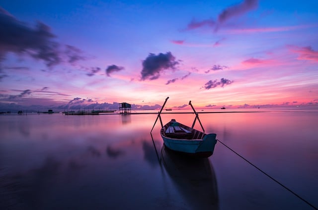 Free download boat sunset sky dusk outdoors free picture to be edited with GIMP free online image editor