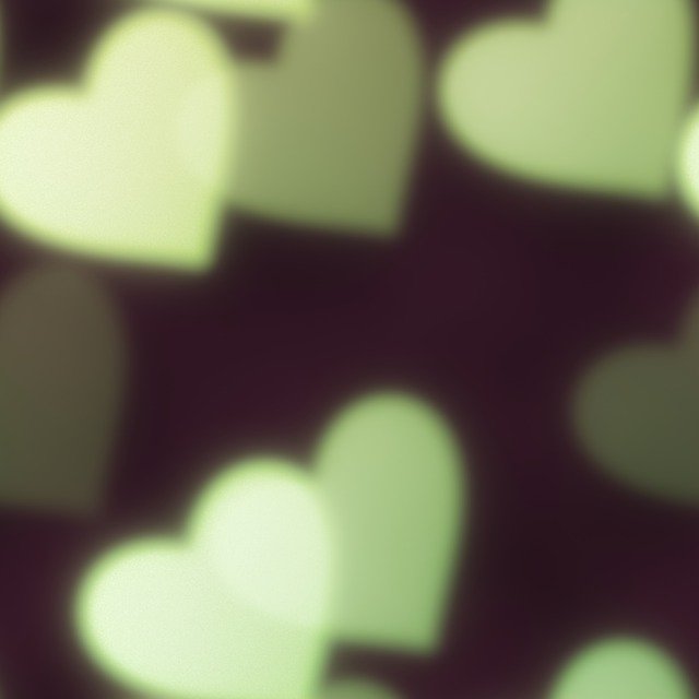 Free download Bokeh Hearts Green -  free illustration to be edited with GIMP free online image editor