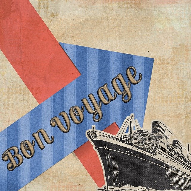 Free download Bon Voyage Card Greeting -  free illustration to be edited with GIMP free online image editor