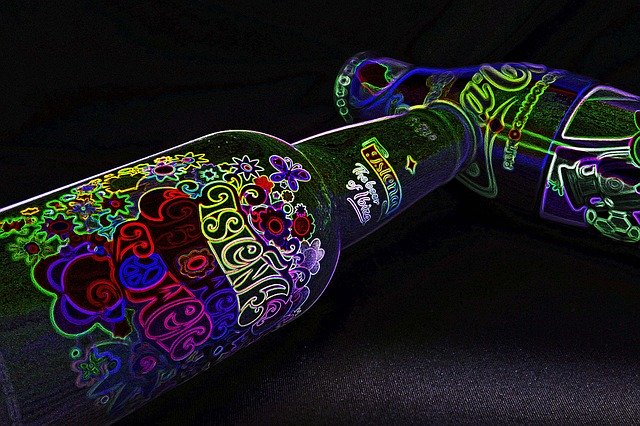 Free download Bottles Neon Colors -  free illustration to be edited with GIMP free online image editor