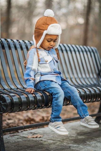 Free download boy toddler hat bench park free picture to be edited with GIMP free online image editor