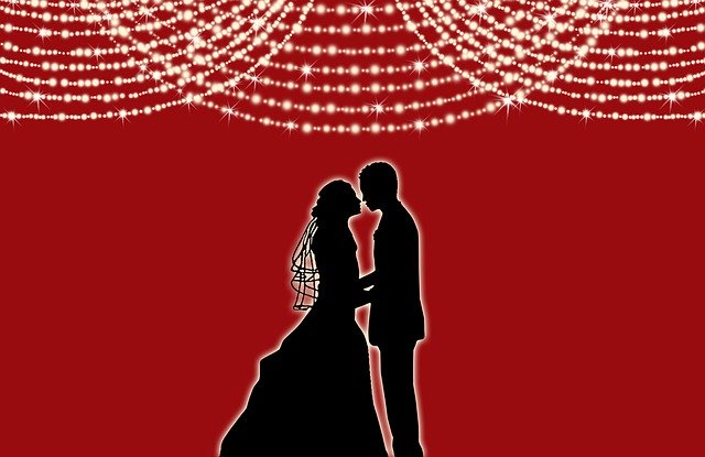 Free download Bride And Groom Lichterkette Love -  free illustration to be edited with GIMP free online image editor