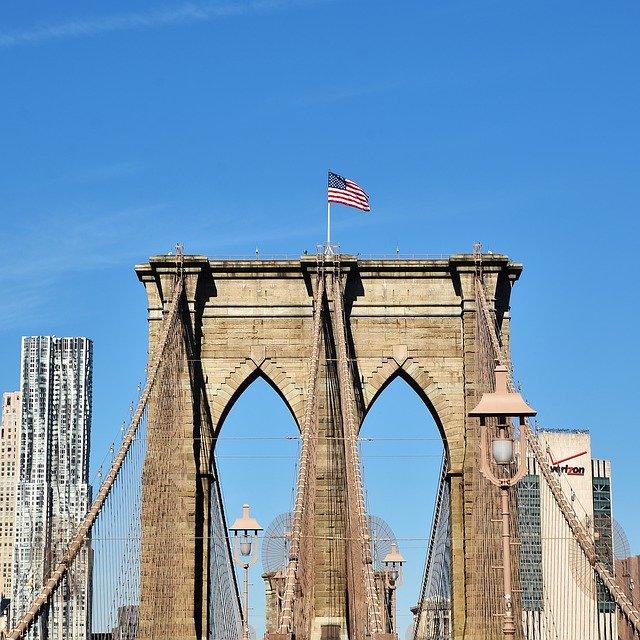 دانلود رایگان Bridge Brooklyn Flag - عکس یا تصویر رایگان قابل ویرایش با ویرایشگر تصویر آنلاین GIMP