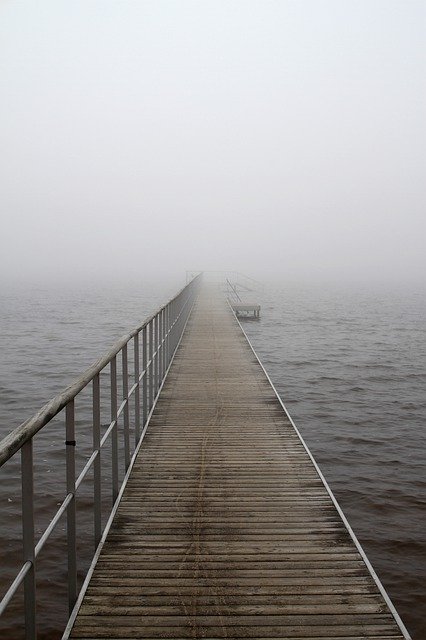 Free download Bridge Fog A Jetty -  free photo or picture to be edited with GIMP online image editor