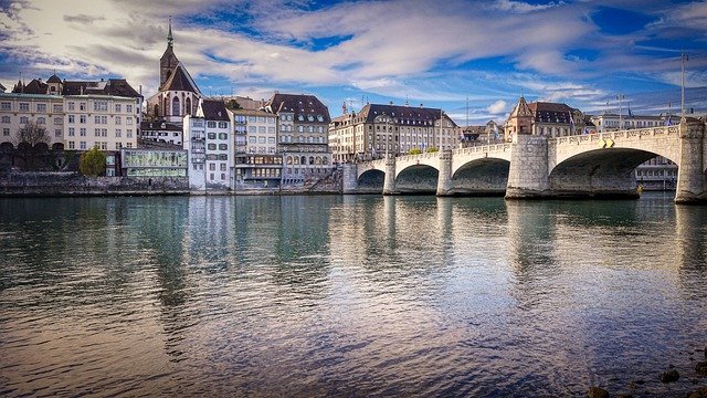 Free download bridge river rhine buildings free picture to be edited with GIMP free online image editor