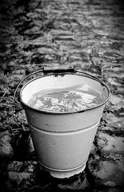 Free download Bucket Wet Rain -  free photo or picture to be edited with GIMP online image editor