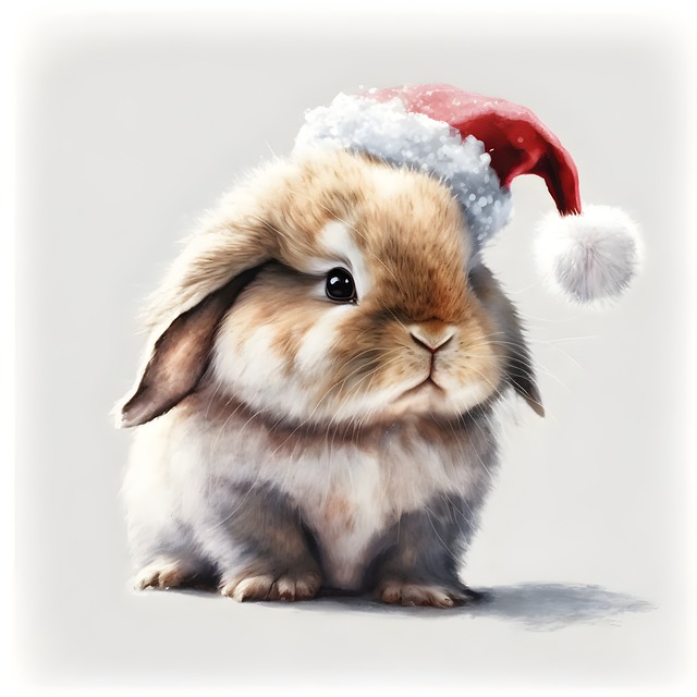 Free download bunny santa hat cute little free picture to be edited with GIMP free online image editor