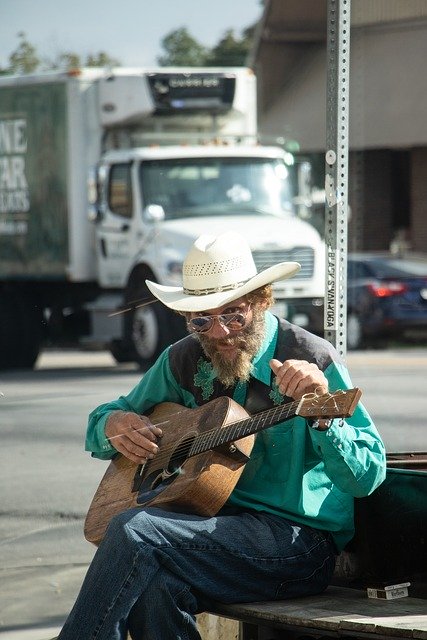 Free download Busker Guitarist Guitar Street -  free photo or picture to be edited with GIMP online image editor