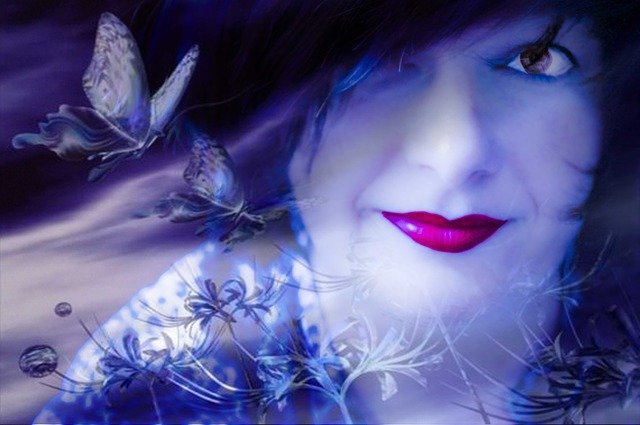 Free download Butterfly Portrait Woman -  free illustration to be edited with GIMP free online image editor