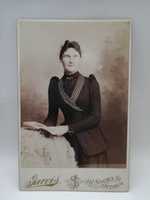 Free download Cabinet Card Portrait of a Standing Woman free photo or picture to be edited with GIMP online image editor