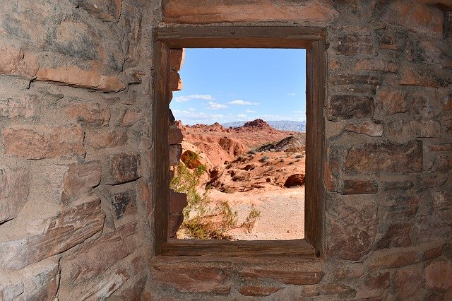 Free download Cabins At Valley Of Fire Window -  free photo or picture to be edited with GIMP online image editor