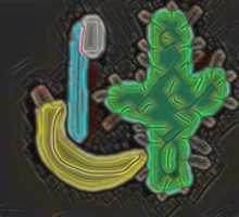 Free download Cactus with Toothbrush and Banana free photo or picture to be edited with GIMP online image editor