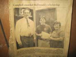 Free download Cade Campbell Awarded McDonalds Scholarship 2003 Cleburne Times Review Newspaper Clipping free photo or picture to be edited with GIMP online image editor