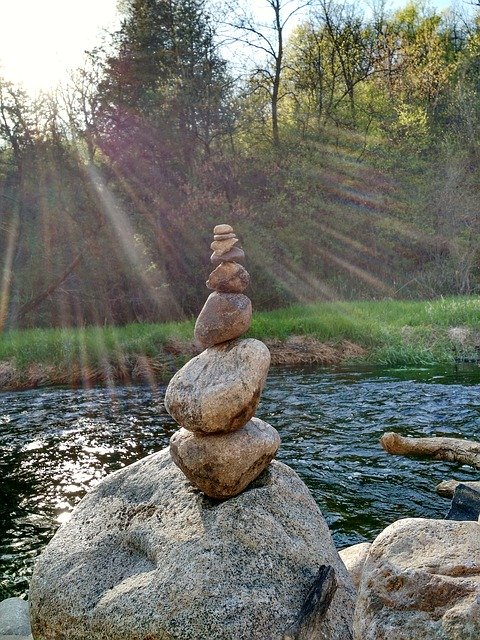 Free download Cairn Rocks Stream -  free photo or picture to be edited with GIMP online image editor