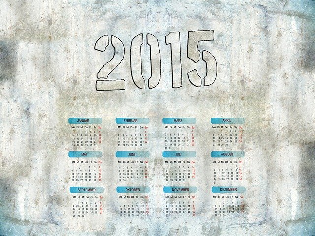 Free download Calendar 2015 Grunge -  free illustration to be edited with GIMP free online image editor