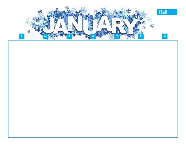 Free download Calendar January Year -  free illustration to be edited with GIMP free online image editor