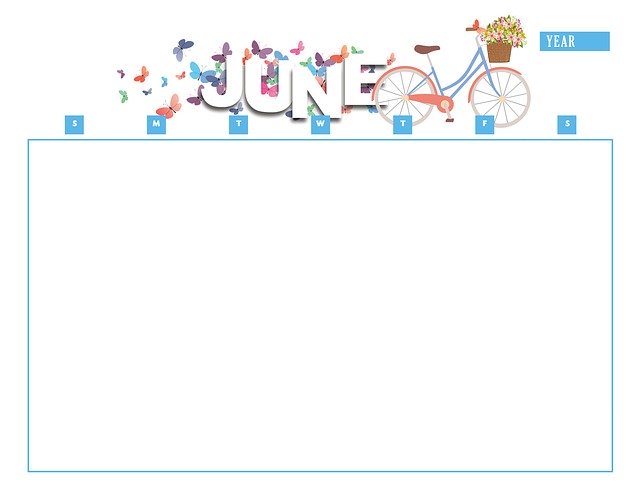 Free download Calendar June Year -  free illustration to be edited with GIMP free online image editor