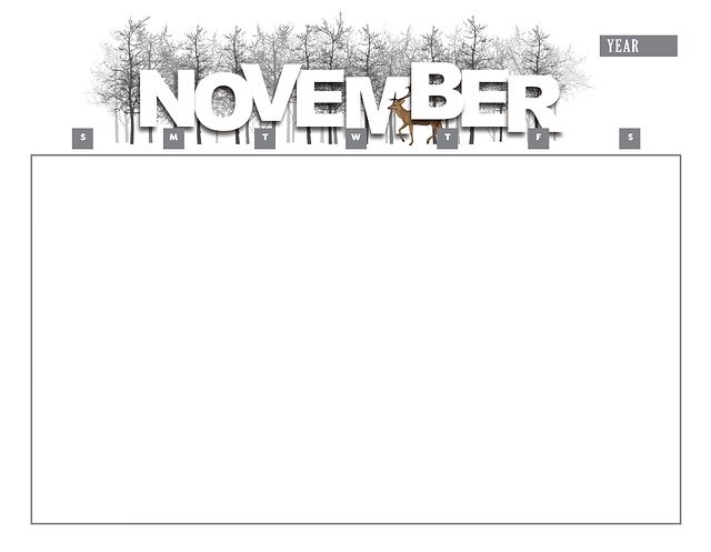 Free download Calendar November Year -  free illustration to be edited with GIMP free online image editor