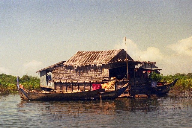 Free download Cambodia River Life Landscape -  free photo or picture to be edited with GIMP online image editor