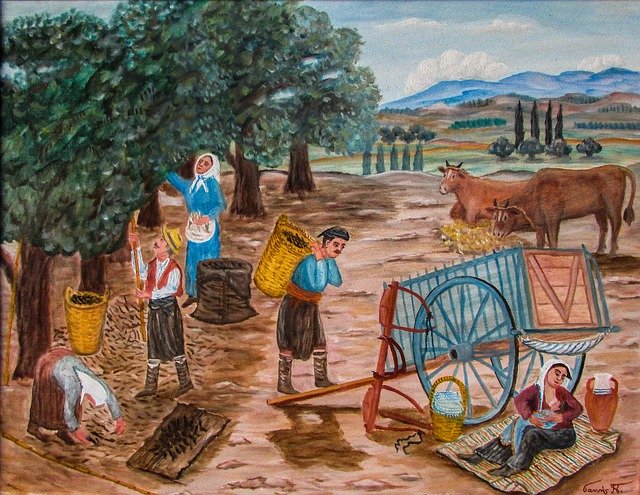 Free download Carob Harvest Rural Life -  free illustration to be edited with GIMP free online image editor