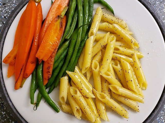 Free download Carrots Green Beans Pasta -  free photo or picture to be edited with GIMP online image editor