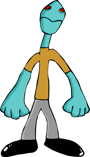 Free download Cartoon Man Alien Blue - Free vector graphic on Pixabay free illustration to be edited with GIMP free online image editor