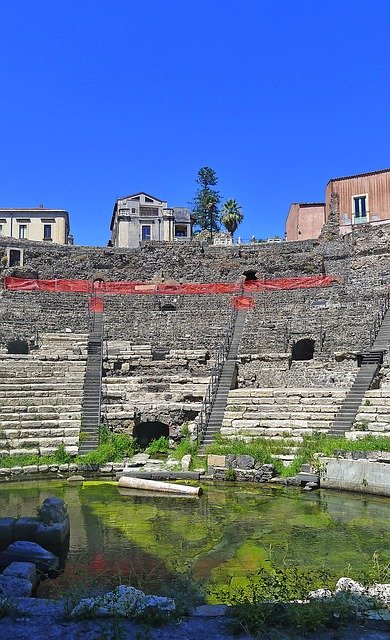 Free download Catania Teatro Roman Theatre -  free illustration to be edited with GIMP free online image editor