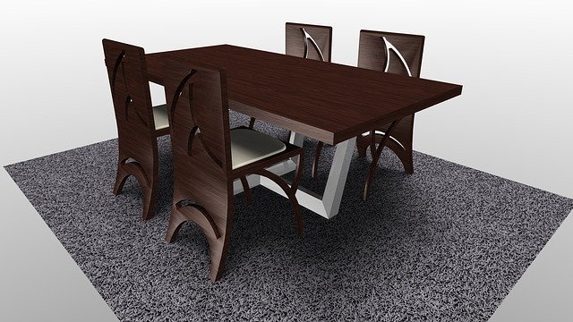 Free download Chair Table Dining Room 3D -  free illustration to be edited with GIMP free online image editor