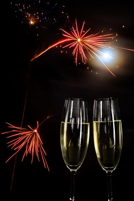 Free download Champagne Glasses Fireworks -  free photo or picture to be edited with GIMP online image editor