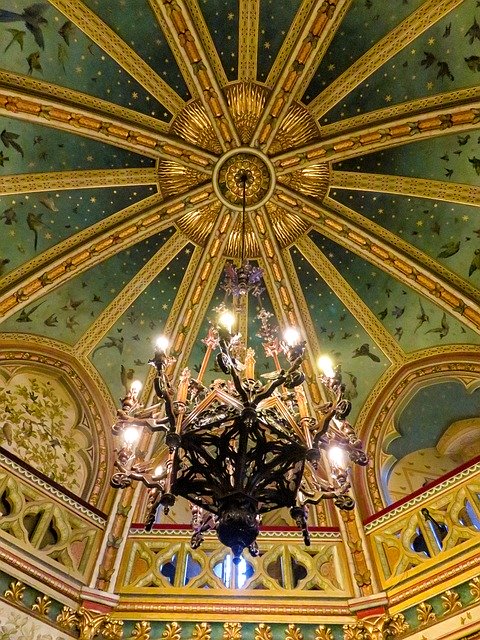 Free download Chandelier Castell Coch Wales -  free photo or picture to be edited with GIMP online image editor