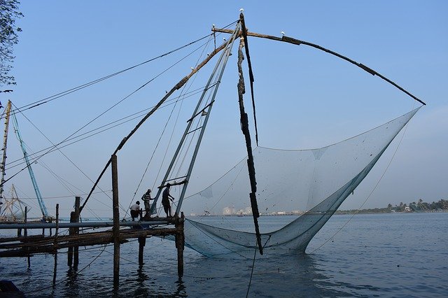 Free download Chinese Fishing Nets Kochi Cochin -  free photo or picture to be edited with GIMP online image editor