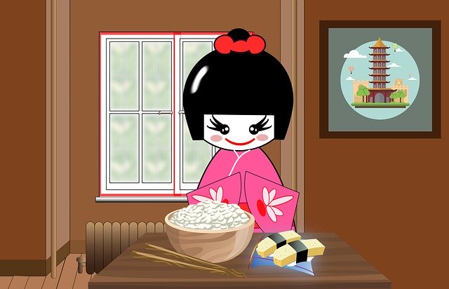 Free download Chinese Food Woman -  free illustration to be edited with GIMP free online image editor