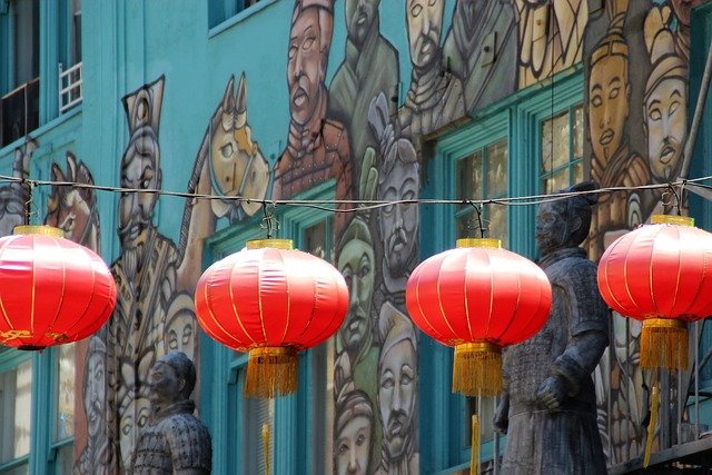 Free download chinese lanterns chinatown window free picture to be edited with GIMP free online image editor