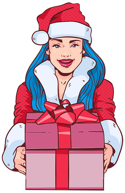 Free download Christmas Woman Present -  free illustration to be edited with GIMP free online image editor